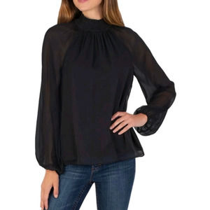Joie Black Mock Neck Top
